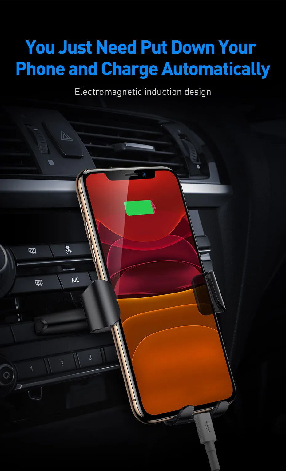 Baseus CD слот беспроводное автомобильное зарядное устройство для iPhone 11 Pro Max samsung быстрая Беспроводная зарядка зарядное устройство гравитационный Автомобильный держатель для телефона