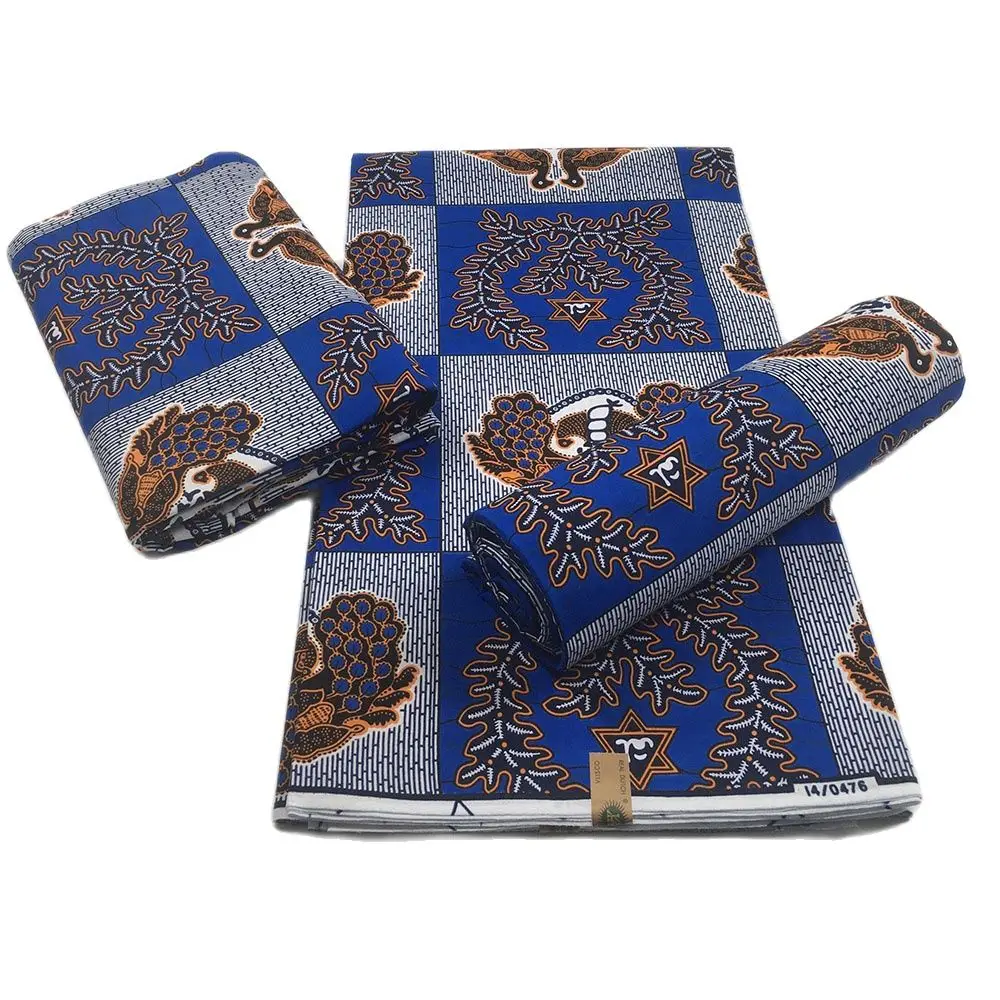

African Wax Fabric 6yard Ankara print fabric high quality pagne real wax for african party dresses sewing material