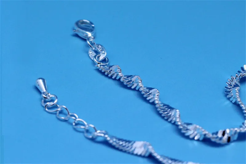 Женский браслет с волнистыми носками модный из стерлингового серебра 925 пробы