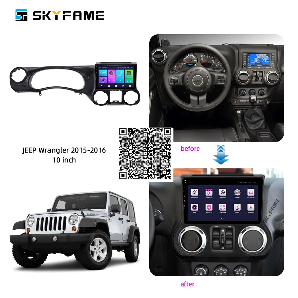 

For JEEP Wrangler 2015-2016 2 Din Car Radio Android Multimedia Player GPS Navigation IPS Screen DSP
