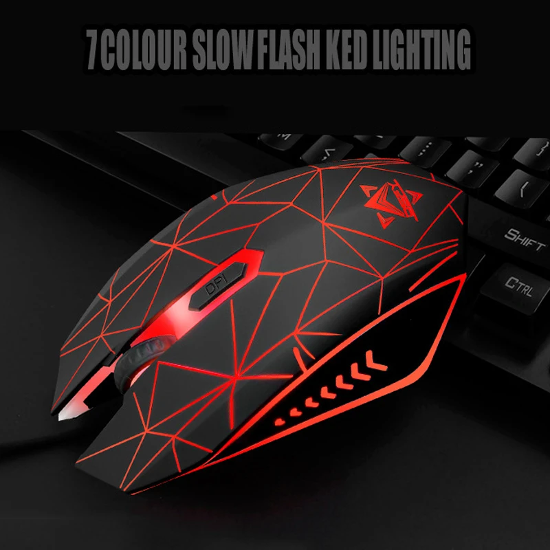 Игровая клавиатура мышь гарнитура коврик для мыши 1600DPI водонепроницаемая