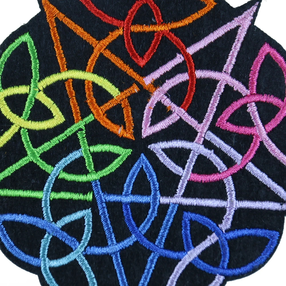 Кельтский стиль Пентакль патч высокое качество вышивка патчи для одежды железо