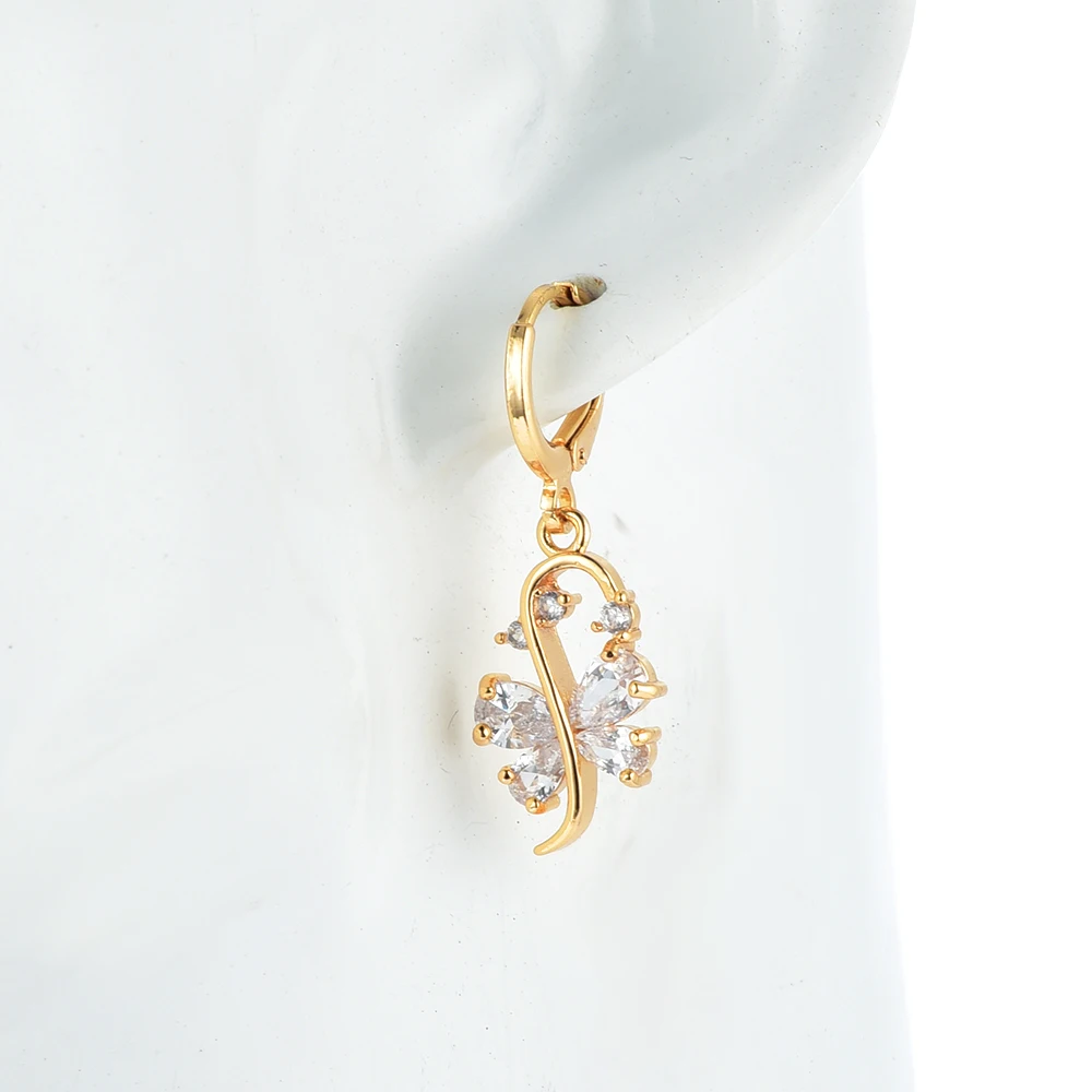 Мода Женщины Золотой цвет прозрачный кубический цирконий элегантные ювелирные