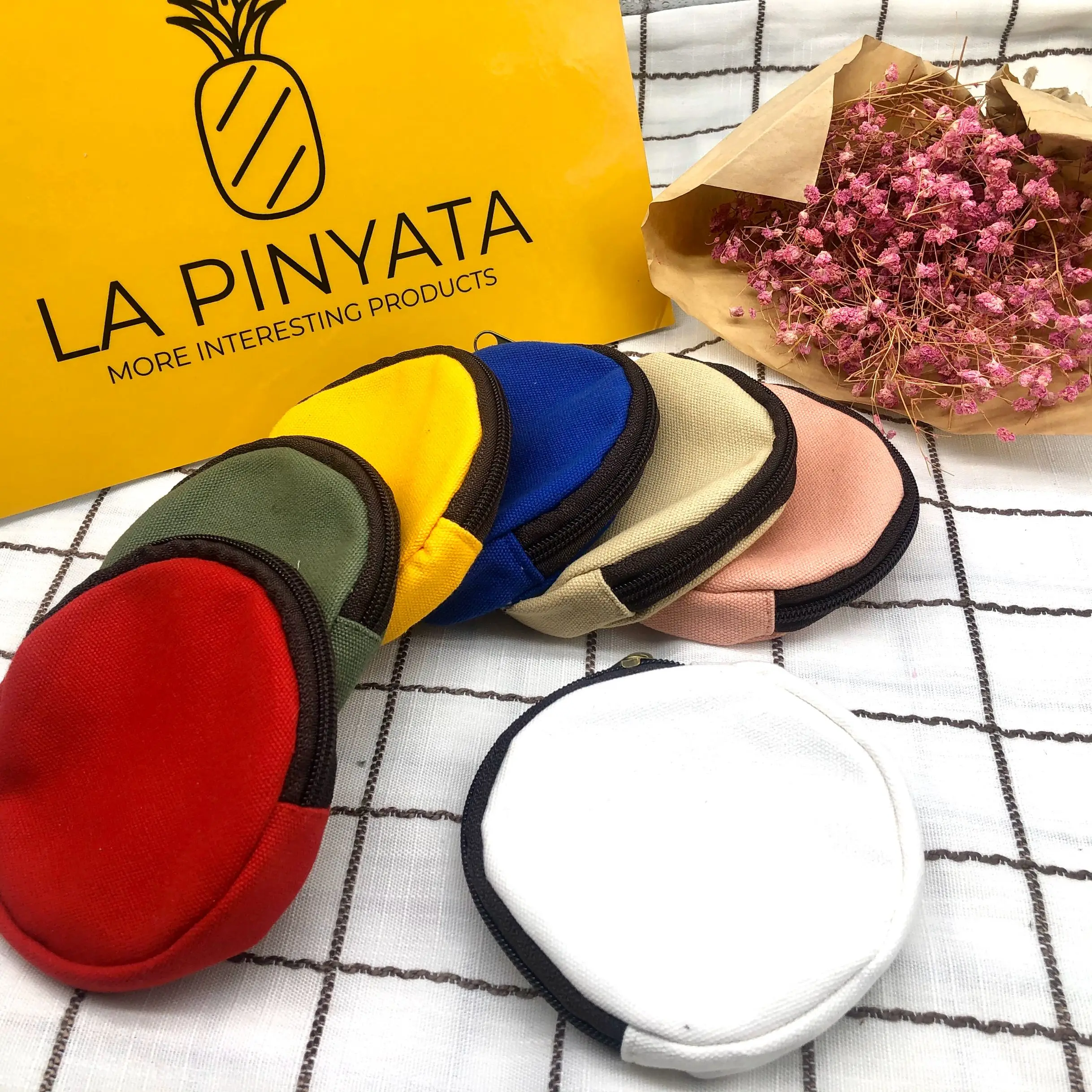 1 шт. крафт мешки Мини кошельки круглые Твердые Цвет парусиновые модные