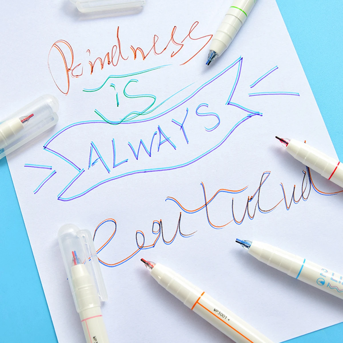 Креативная гелевая ручка с двумя линиями цветная стерео 3 шт. для студентов