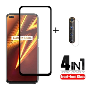 4 in 1 for realme 7 6 pro glass for oppo realme 7 6 pro tempered glass screen protector for oppo realme 7 6 5 pro 5 7 lens glass free global shipping