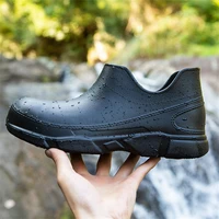 professional waterproof chef shoes men oil proof anti slip slip on loafers pet staff casual shoes walking shoes unisex footwear
