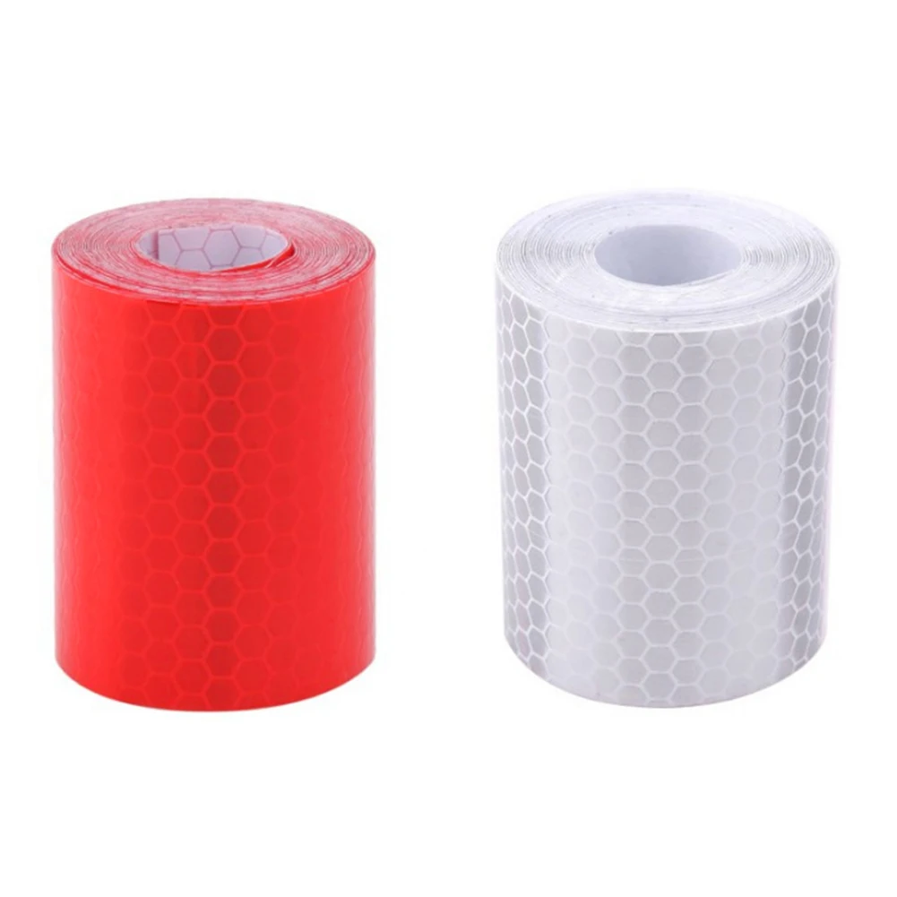 

2pc Waterproof Warning Tape Strip Stickers Warning Light Reflector Protective Sticker Reflective Film Car Safety Mark 5cm X 3m