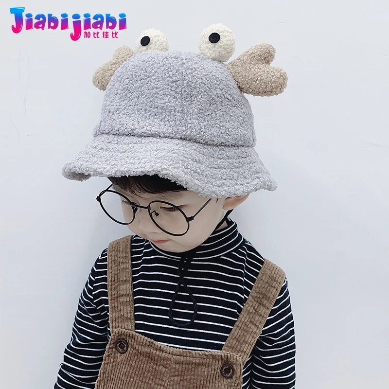 Детская шапка ведро зимняя из овечьей шерсти для мальчиков и девочек детская с