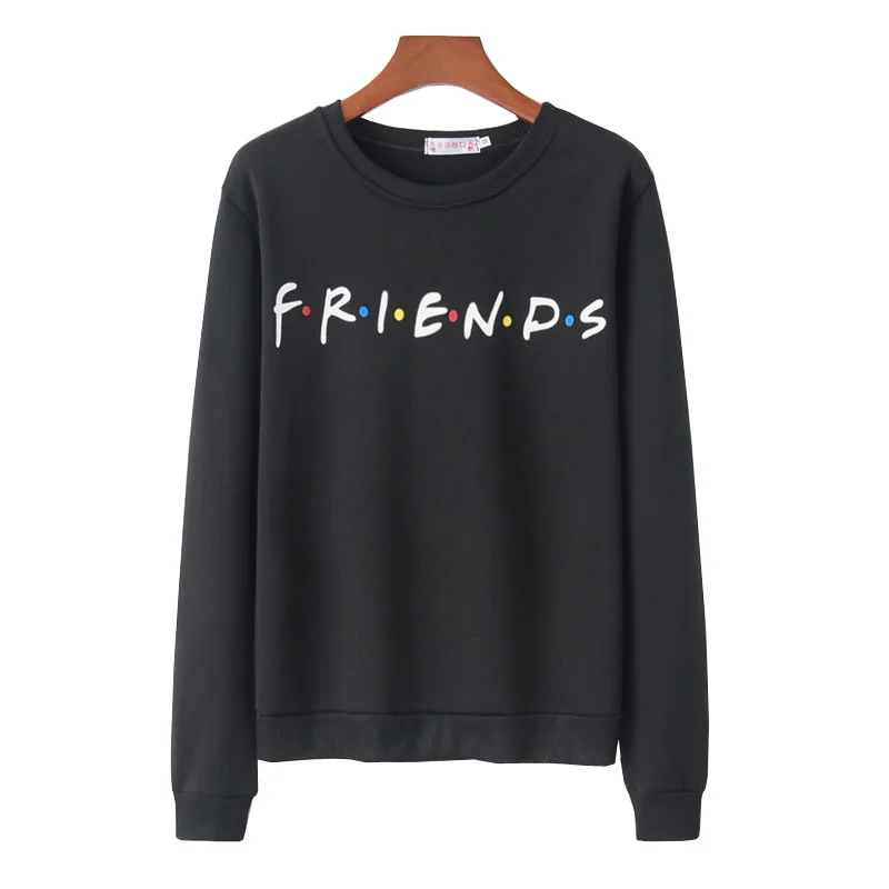 Женские толстовки с капюшоном и надписью FRIENDS свитшот флисовые пуловеры длинным