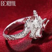 doteffil 925 sterling silver opening classic man faucet ring for women fashion wedding engagement party gift charm jewelry