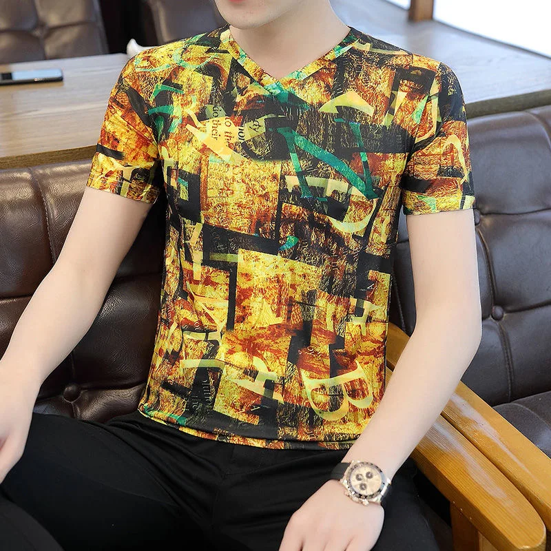 Футболка мужская в полоску Повседневная модная тенниска брендовая майка стиле