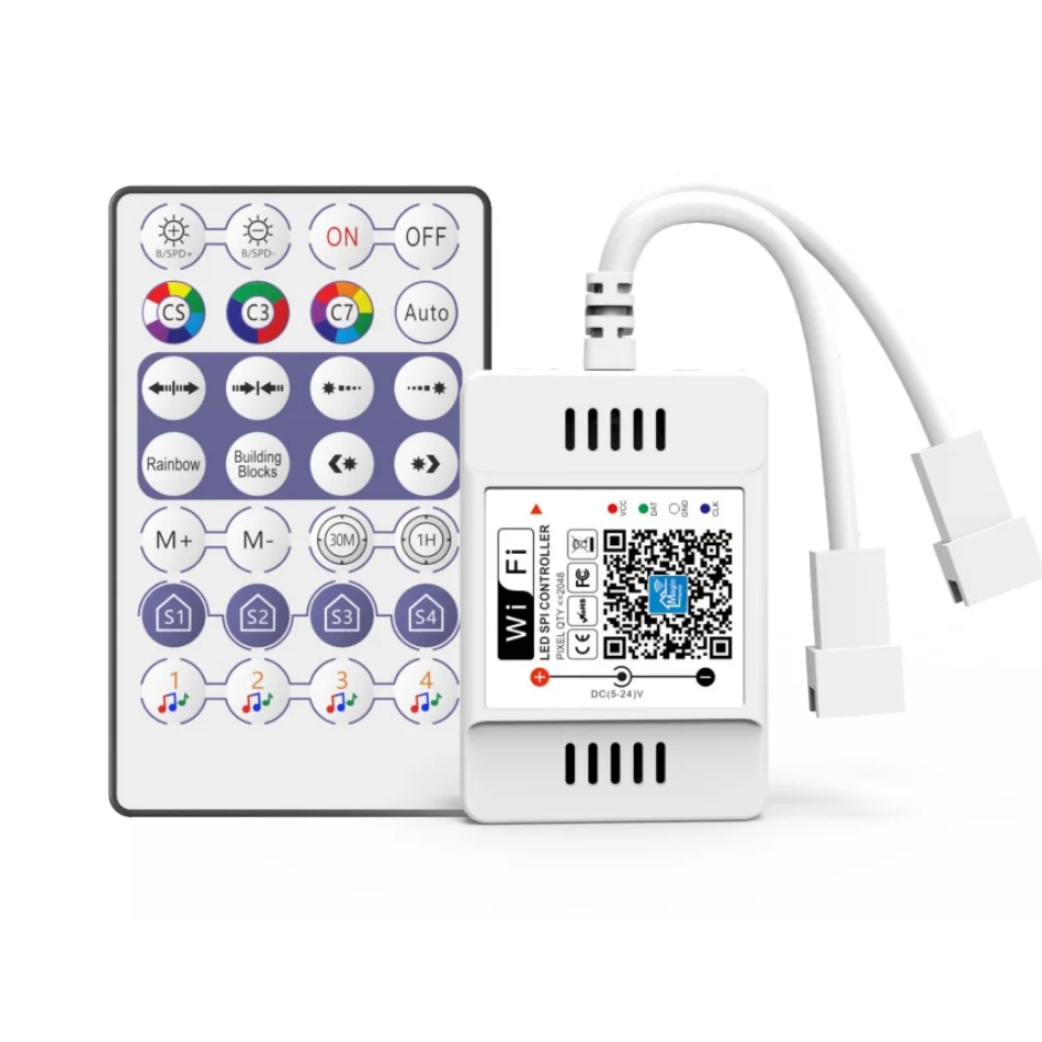 Интеллектуальный Wi-Fi голосовой светодиодный контроллер APP 2 выходной 28key IR remote 5-24V