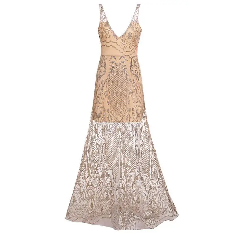 U SWEAR новое Золотое вечернее платье русалки с блестками Длинные вечерние платья