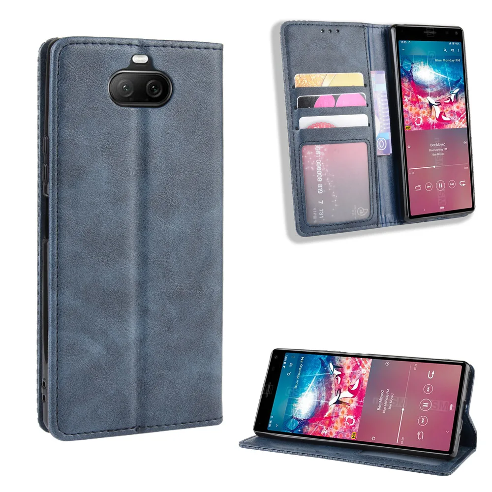 Магнитный винтажный кожаный чехол премиум-класса для sony Xperia 8 Xperia8, чехол с откидной крышкой 6,0 дюймов, легкомысленный чехол с защитой от падения