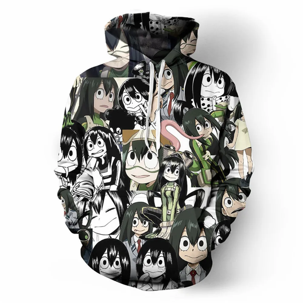Толстовки с капюшоном Asui Tsuyu Midoriya Izuku OCHACO URARAKA куртки для костюмированной