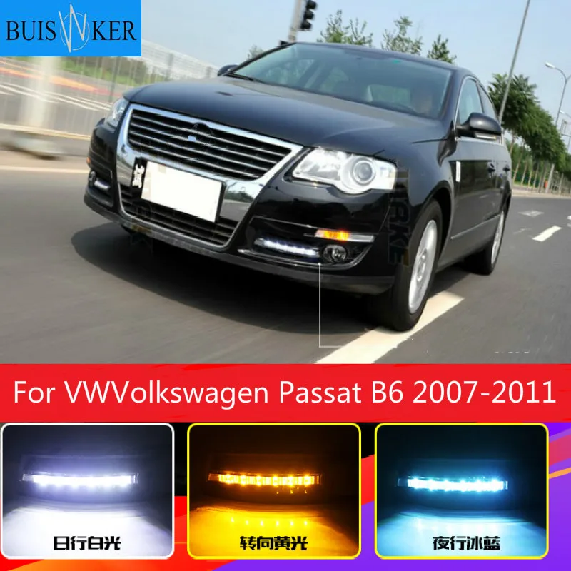 

Super bright Waterproof car light DRL LED Daytime Running Lights with fog lamp hole For VWVolkswagen Passat B6 2007 2008-2011