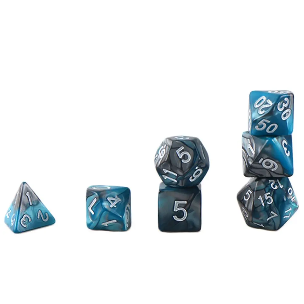 7 шт. многогранные Двухцветные Акриловые игральные кости для TRPG DND аксессуары