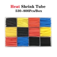 530 800pcs termoretractil shrinking tubing assorted wire cable insulation sleevingthermoresistant tube heat shrink wrapping kit