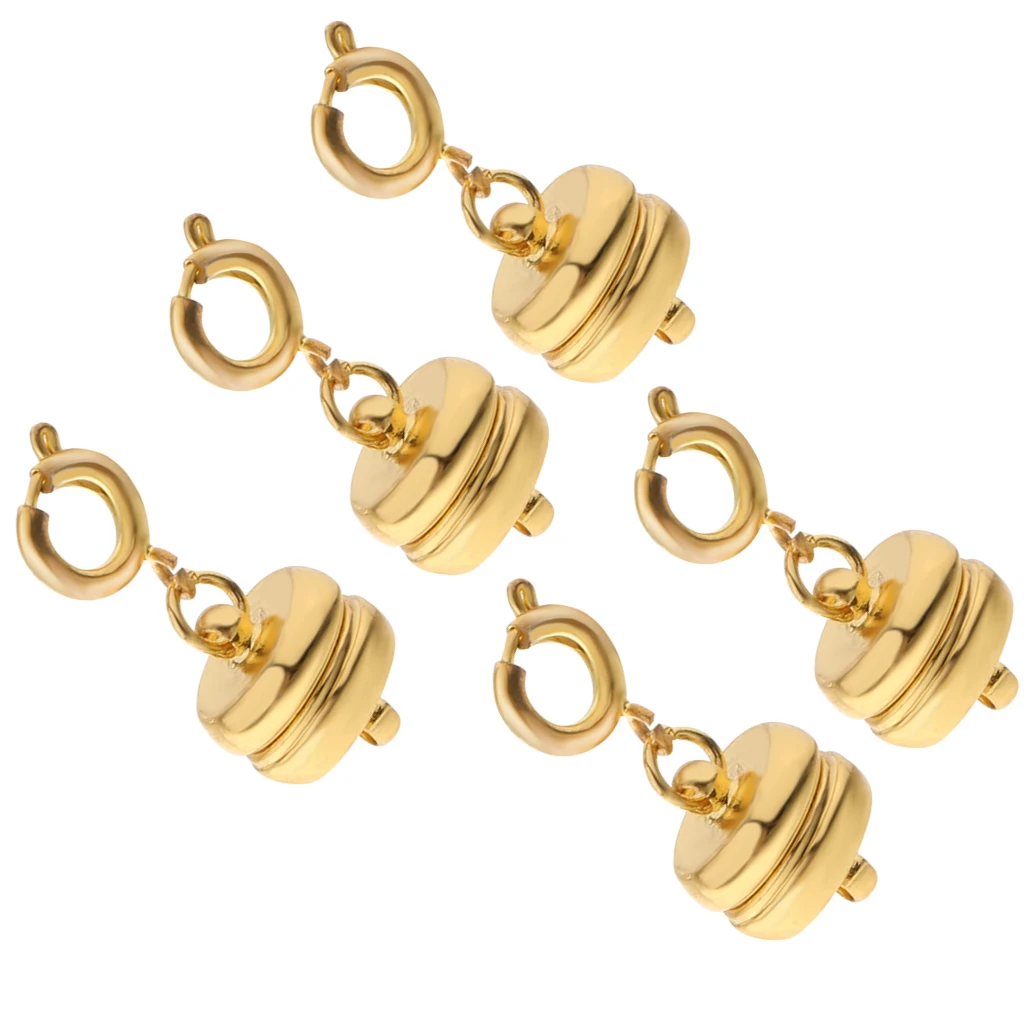 

5Pcs Magnetic Clasps for Jewelry, 10mm Magnetic Necklace Extender Clasps and Closures for Bracelet and Jewelry Making Supplies