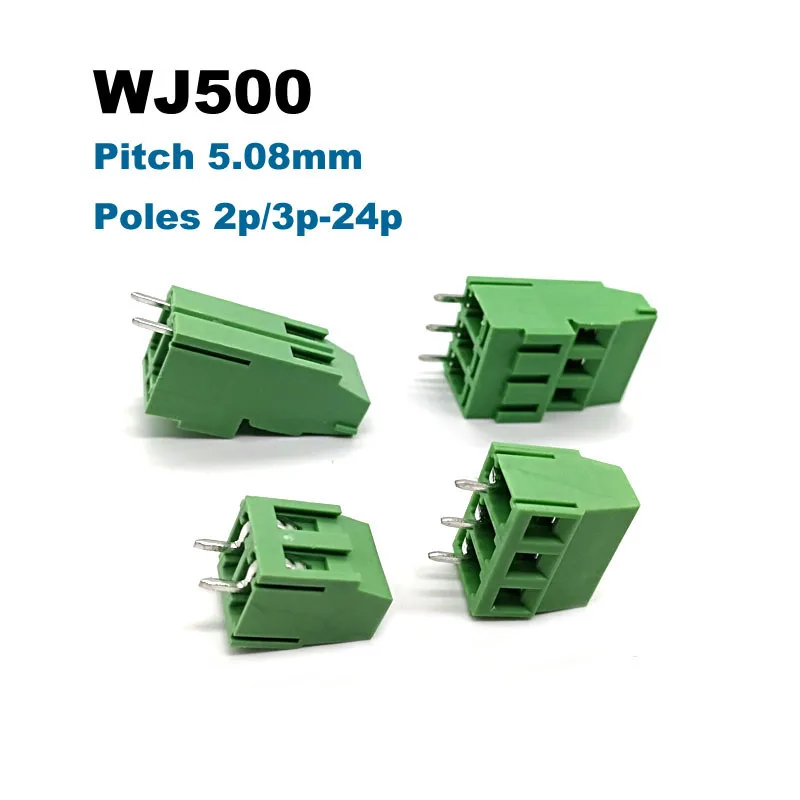 

5Pcs Pitch 5.08mm PCB Screw Terminal Block Connector Bornier 500V/H Straight 2/3Pin Morsettiera Electric Wiring Cable 10/20A