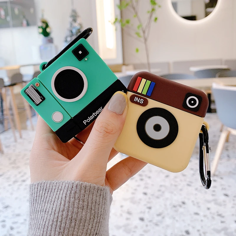 

Funny Camera Cartoon Cases For Apple Airpods 1 2 knockproof Earphone Covers