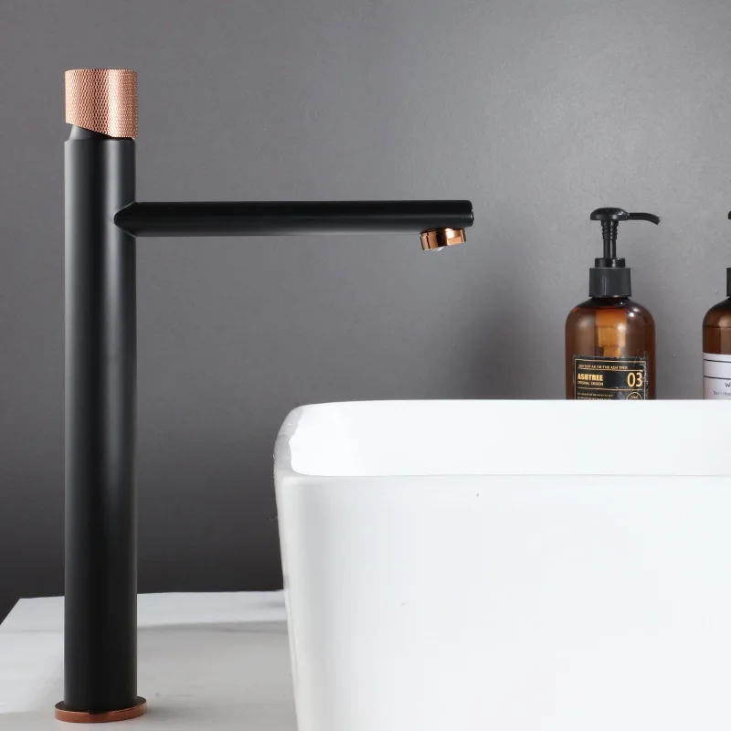 

Bathroom Faucet Brushed Gold Brass Bathroom Basin Faucet Cold And Hot Water Mixer Sink Tap Deck Mounted Black/Nickel Tap
