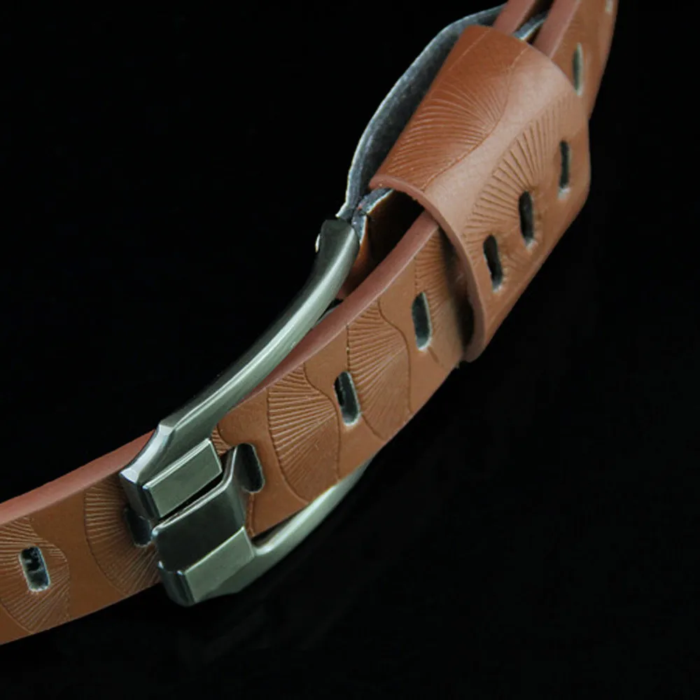 Мужские ремни кожаный Гладкий Пояс Пряжка Досуг ремень мужской аксессуары #