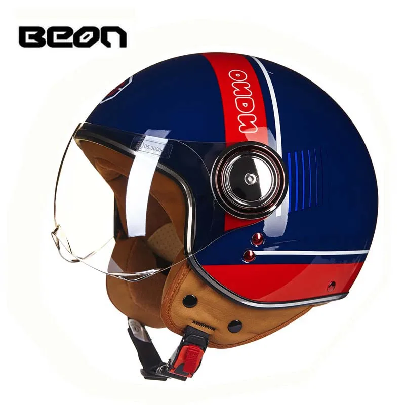 

Men four seasons electric motorcycle helmet BEON B110B 3/4 open face motorbike vehicles Motocross scooter running helmets