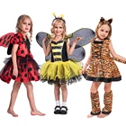 Детский костюм на Хэллоуин, Косплей животных, тигр, леопард, пчела, единорог, платье-пачка, Рождественский костюм для девочек, карнавальный наряд Пурим