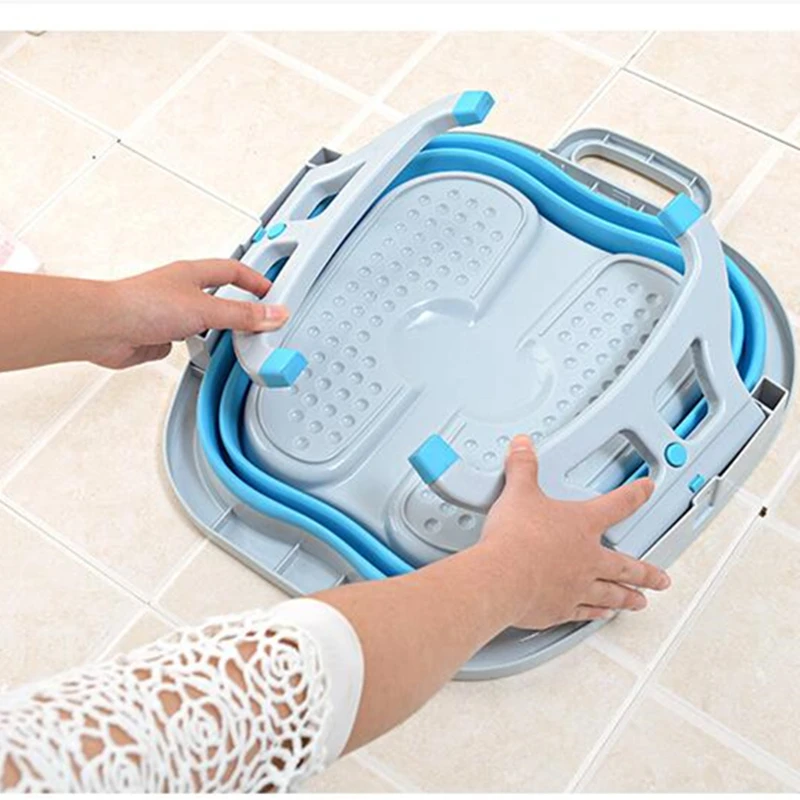 Складная Силиконовая раковина для ног складная пластиковая Ванна переносная