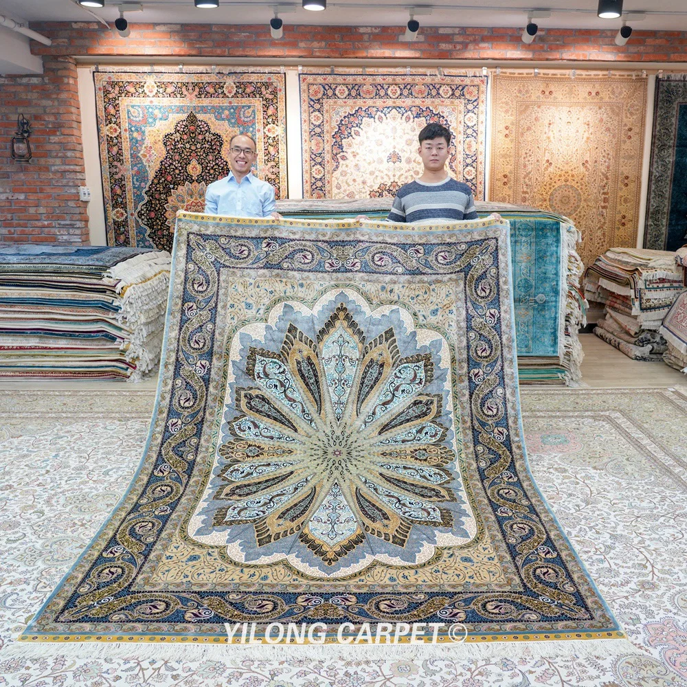 Yilong 6 56 'x 9 84' турецкий ковер галерея зеленый черный ручной работы (YWX170A)|handmade