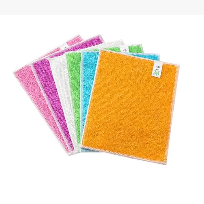 5/20pcs Dish Cloth Bamboo Fiber Anti-Grease Cleaning Towel Washing Towel Magic Kitchen Cleaning Wiping Rag Anti-Scalding Cloth