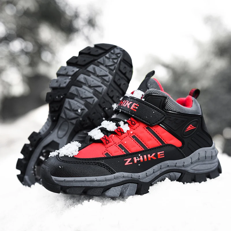 New Winter Children Hiking Shoes Kids Non-slip Snow Shoes Outdoor Boys Girls Warm Cotton Sneakers Kids Shoes Size 31-40