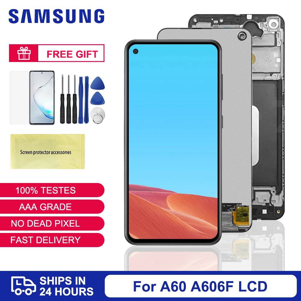 

6,3 ''оригинальный A60 для Samsung Galaxy A60 LCD дисплей SM-A606F/DS SM-A6060 сенсорный экран дигитайзер в сборе для GalaxyA60 LCD