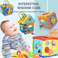 3wbox baby toys multifunctional learning cube with clock sort geometric blocks stacking cups early educational toy for kids