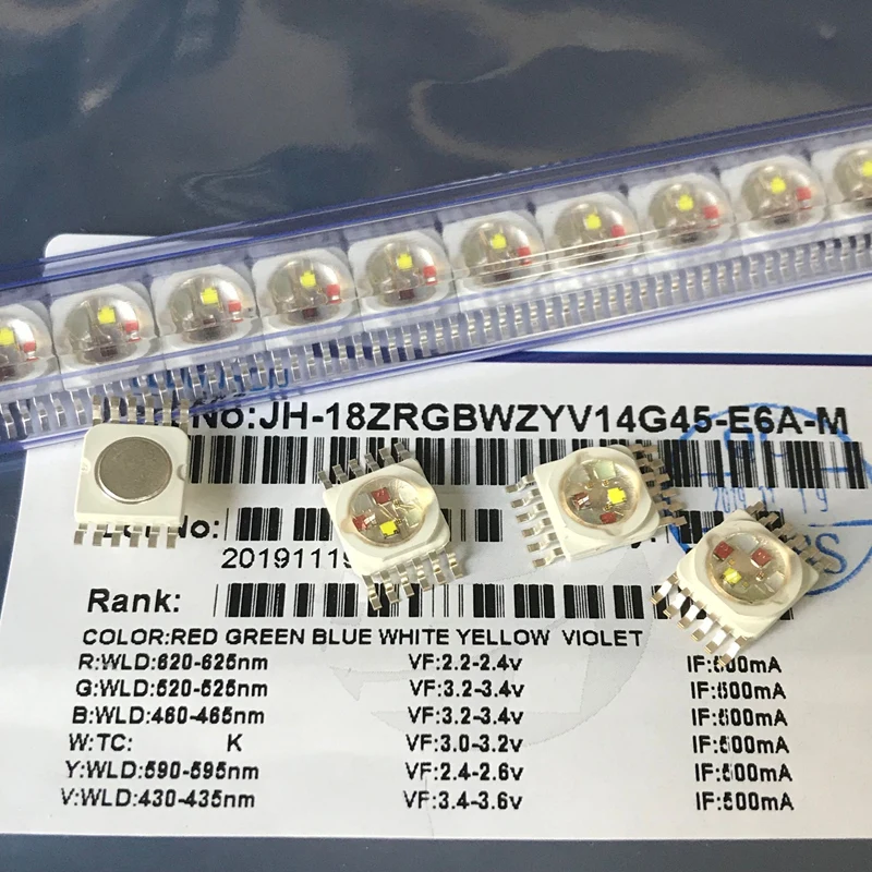 Светодиодные кристаллы RGBWYV 6 в 1 5 шт./лот 18 Вт для светодиодных ламп