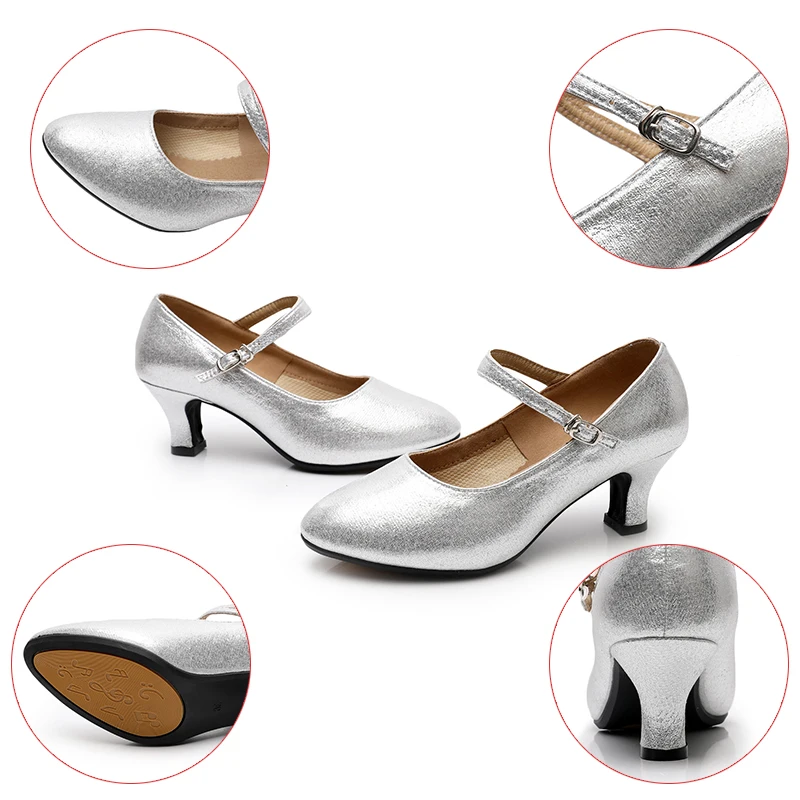 HROYL Women Latin Dance Shoes Modern Girls Ballroom Samba Salsa Dancing shoes Ladies 3.5/5.5CM Bachata Sandals