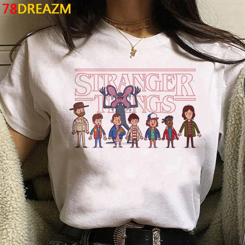 

2021 футболка с рисунком из сериала «очень странные дела», женские повседневные футболки с рисунком в японском стиле Харадзюку, кавайная эсте...