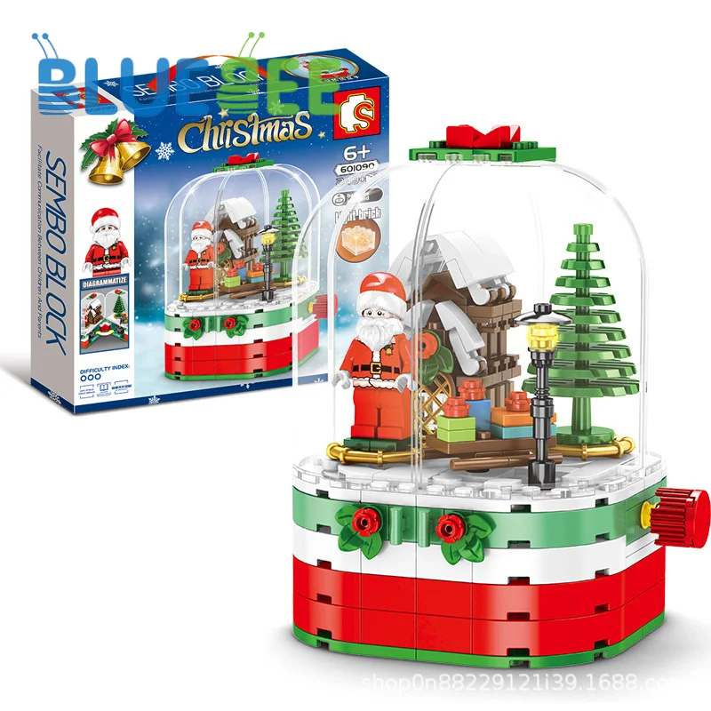 

BLUEBEE Model Building Blocks Santa Claus's Christmas Trees Xmas House Kids New Year DIY Gifts Bricks Toys for Children