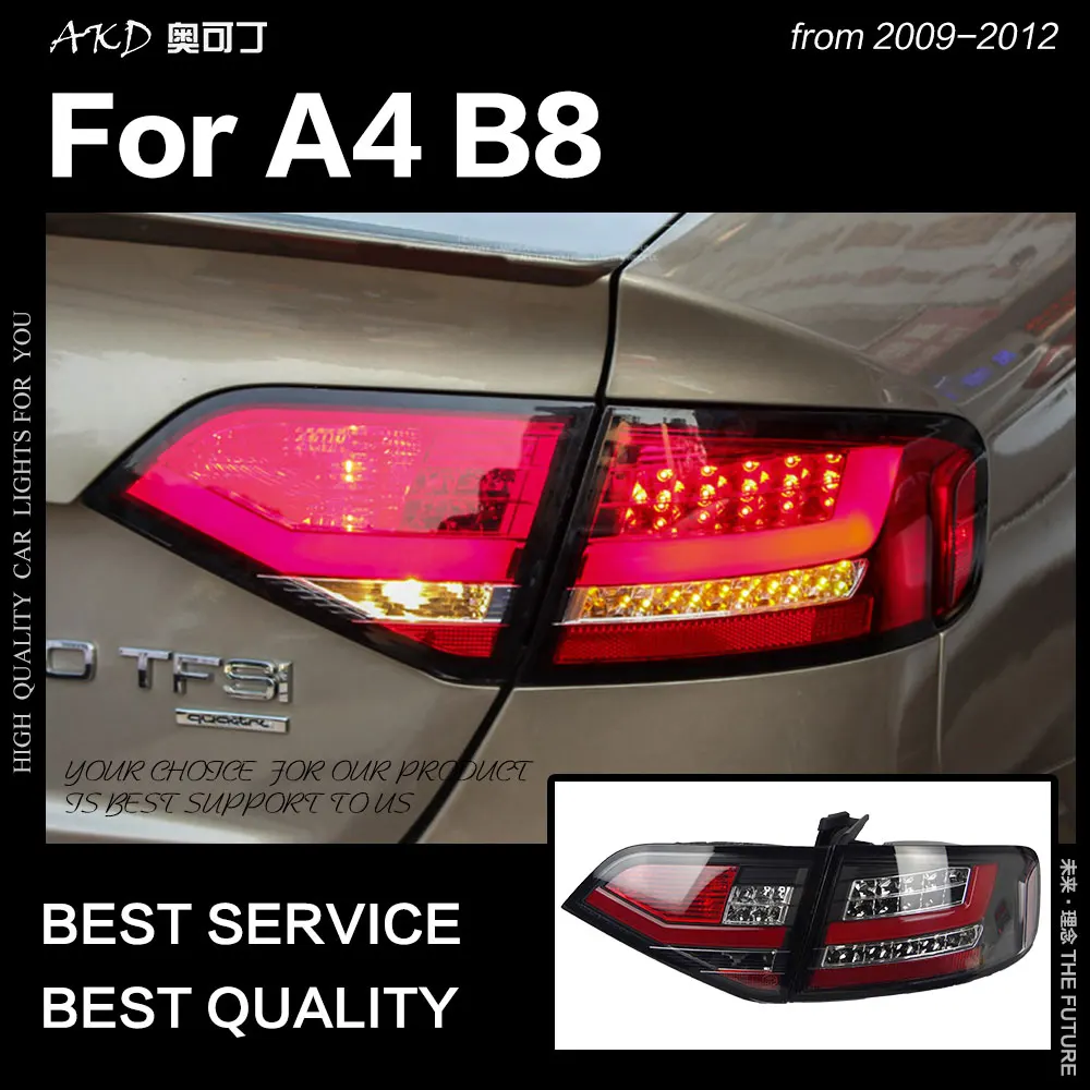 AKD автостайлинг для A4 B8 задние фонари 2009 2012 A4L светодиодный ная задняя лампа Светодиодные ДХО тормозной