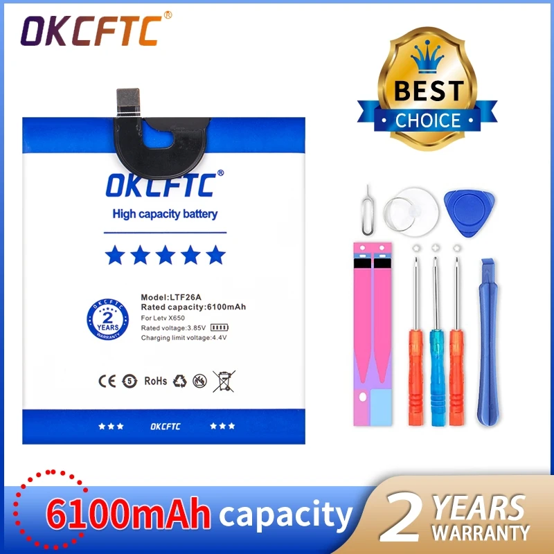 

Original High Quality LTF26A 6100mAh Large Capacity Li-ion Backup Battery For LeTV LeEco Le Pro 3 AI X650 Smart Phone