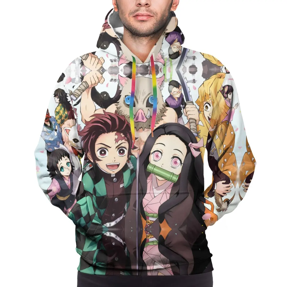 

man Custom Pattern clothes Hoodies Demon Slayer Sportswear Anime Pocket For men and women Suitable Unisex Hoodie