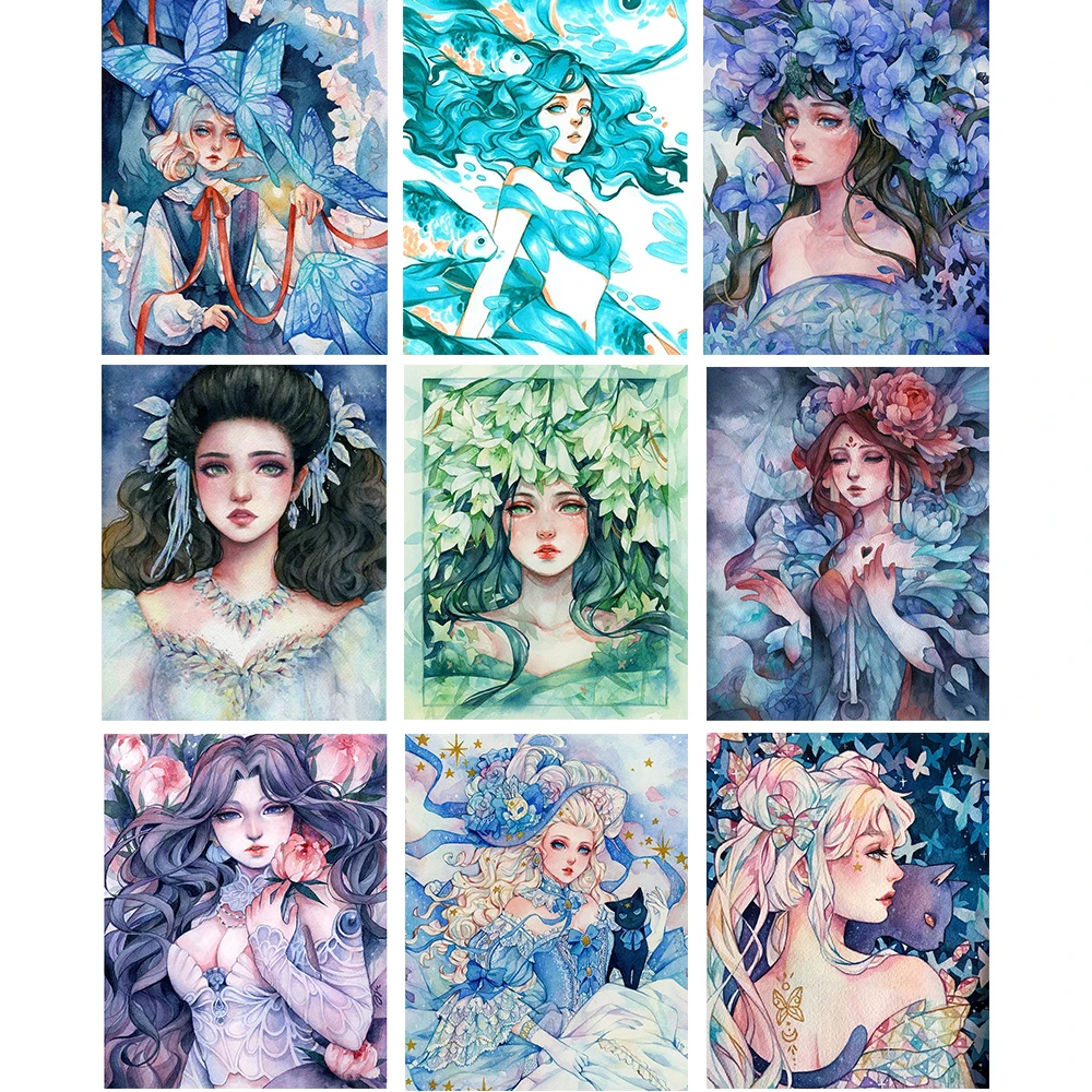 Девочка мультфильм DIY картина маслом по номерам расписанную Наборы рисования