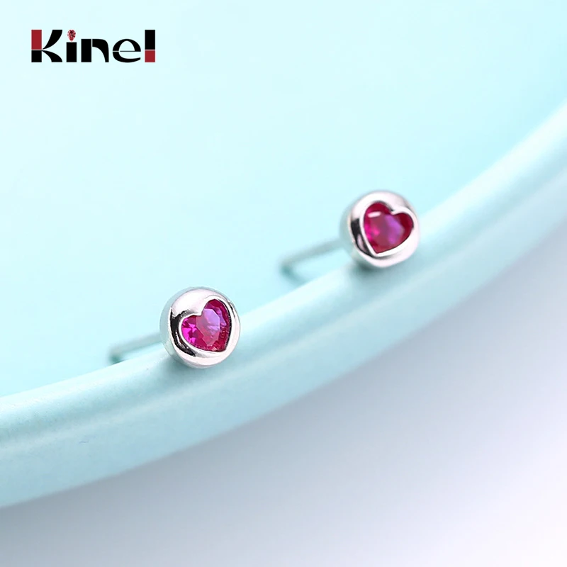 

Серьги женские из серебра 100% пробы, с красным цирконием