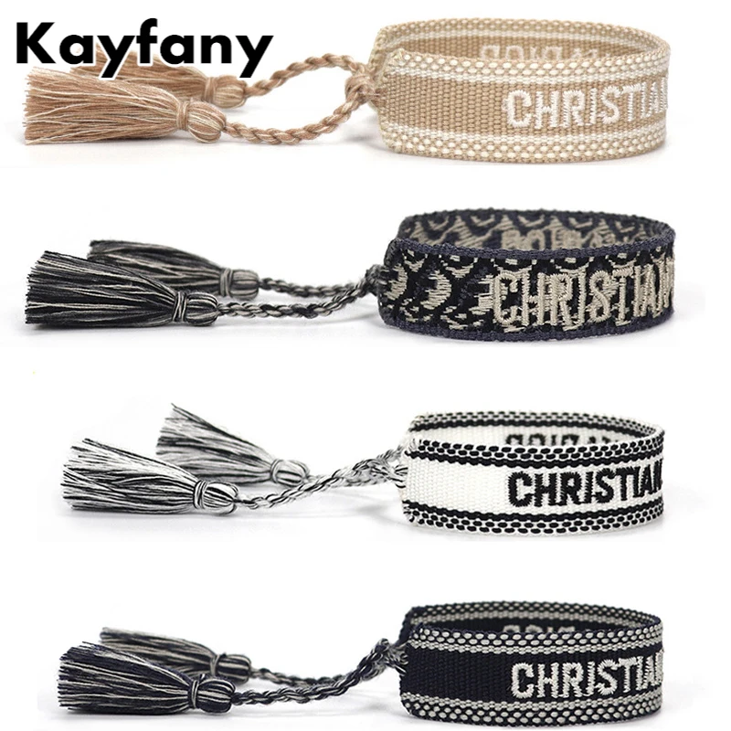 

Плетеный браслет дружбы для женщин 2021 плетеный браслет ручной работы с кисточкой вышитый веревочный браслет с буквами оптовая продажа ювел...