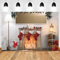 yeele marry christmas photography background decoration fireplace candles backdrop decor photocall backdrop photo studio