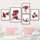 Модный салонный лак для ногтей бутылка настенная Картина на холсте скандинавские плакаты и принты настенные картины для декора гостиной