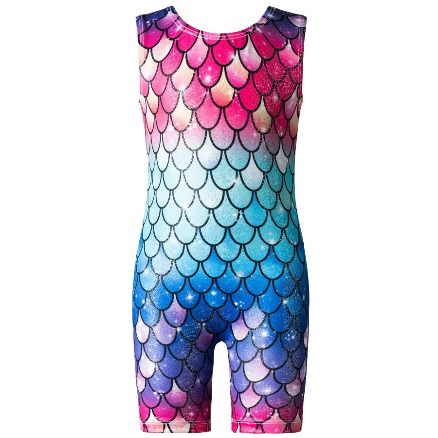 Гимнастическое трико русалки для девочек блестящая танцевальная одежда детская