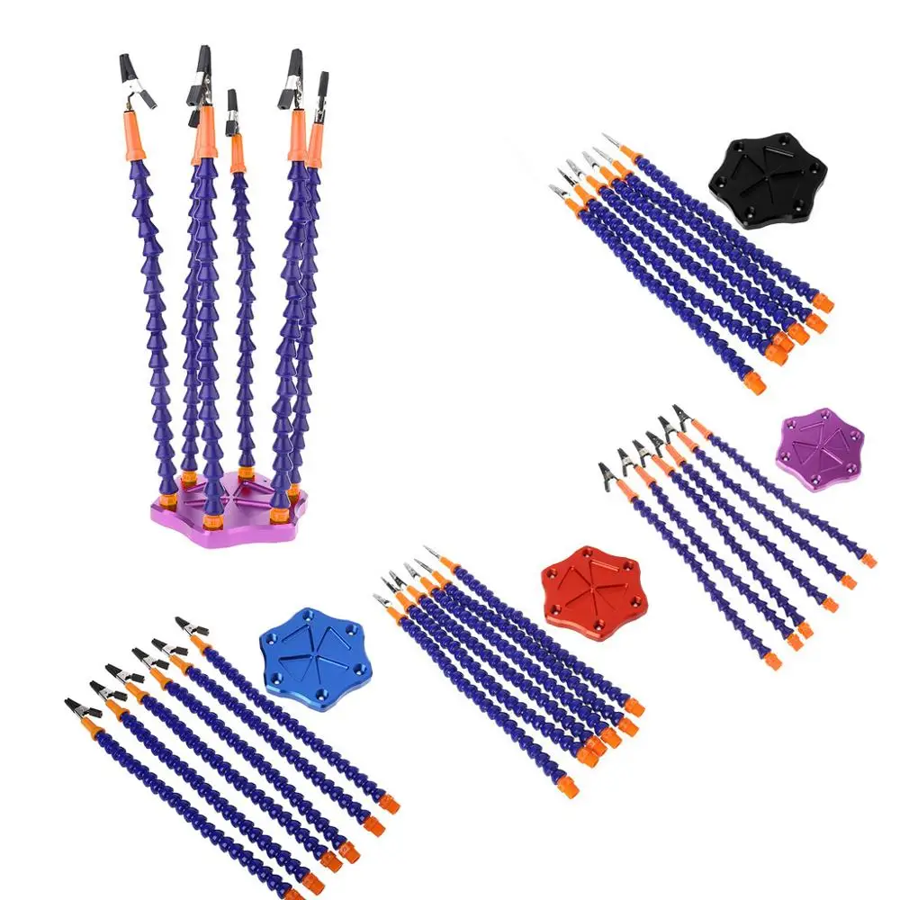 Помощь третьей руки паяльник 6 гибкие ручки 360 градусов Поворотный Зажимы